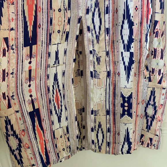 Tucker sleeveless Dress aztec print Scoop neck 100% silk maxi/midi dress Petite - Picture 5 of 11